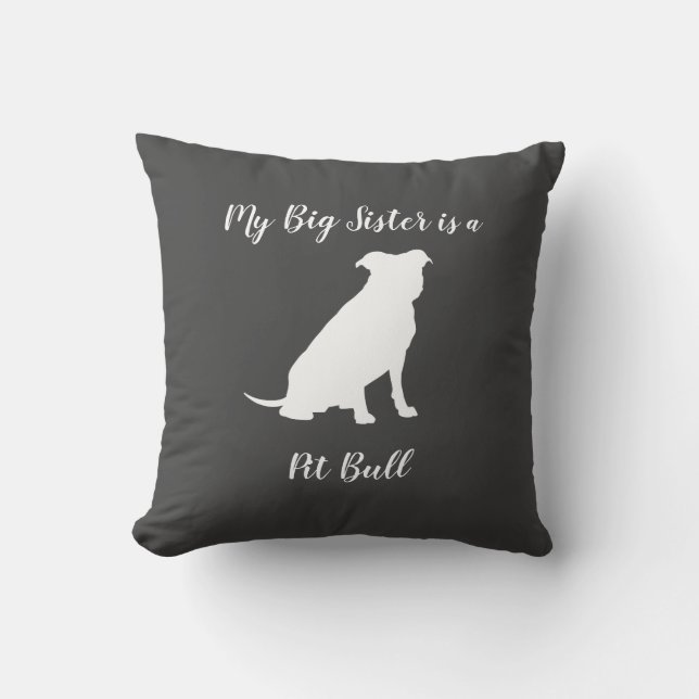 Pit Bull Dog Babydusche Geschlecht Neutral Pitbull Kissen (Vorderseite)