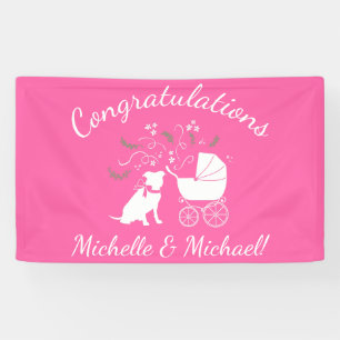 Pit Bull Dog Babydusche Pink Girl Pitbull Banner