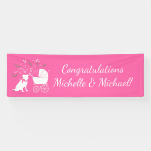 Pit Bull Dog Babydusche Pink Girl Pitbull Banner