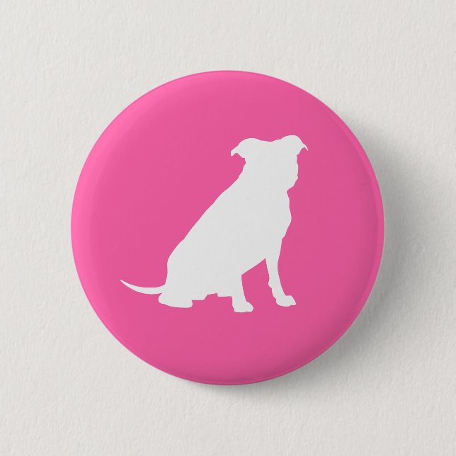 Pit Bull Dog Babydusche Pink Girl Pitbull Button (Vorderseite)