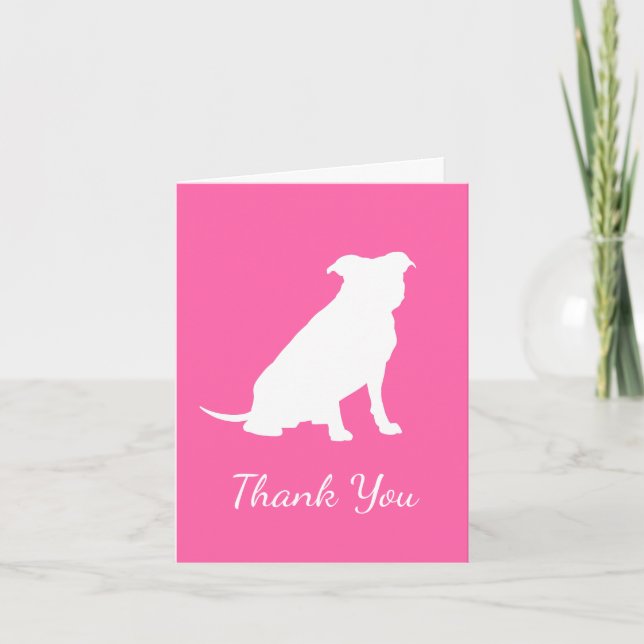 Pit Bull Dog Babydusche Pink Girl Pitbull Dankeskarte (Vorderseite)