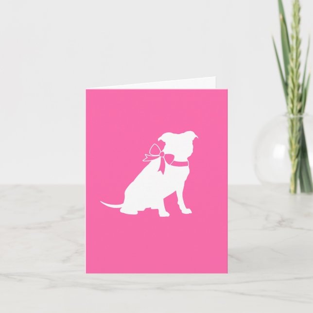 Pit Bull Dog Babydusche Pink Girl Pitbull Dankeskarte (Vorderseite)