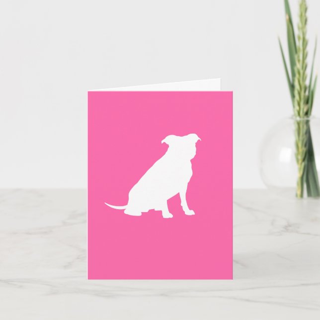 Pit Bull Dog Babydusche Pink Girl Pitbull Dankeskarte (Vorderseite)