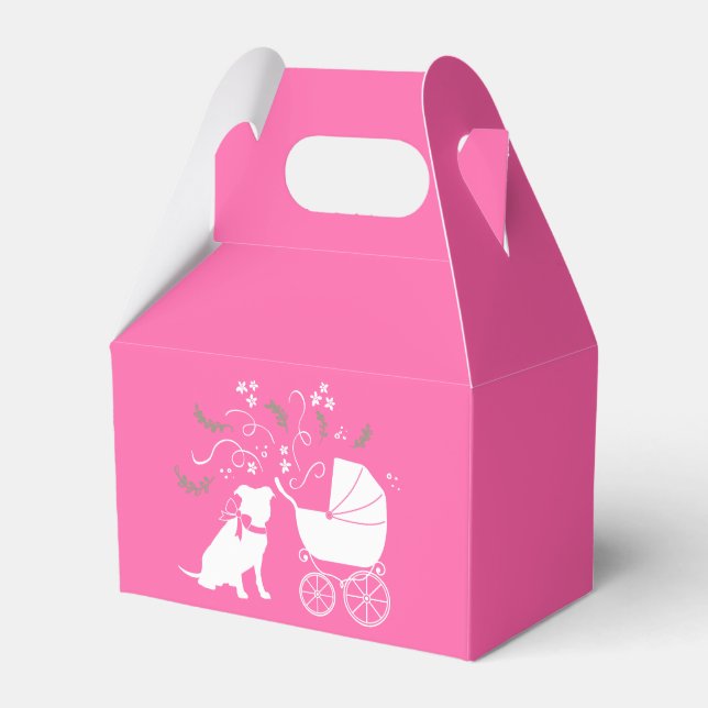 Pit Bull Dog Babydusche Pink Girl Pitbull Geschenkschachtel (Vorderseite)