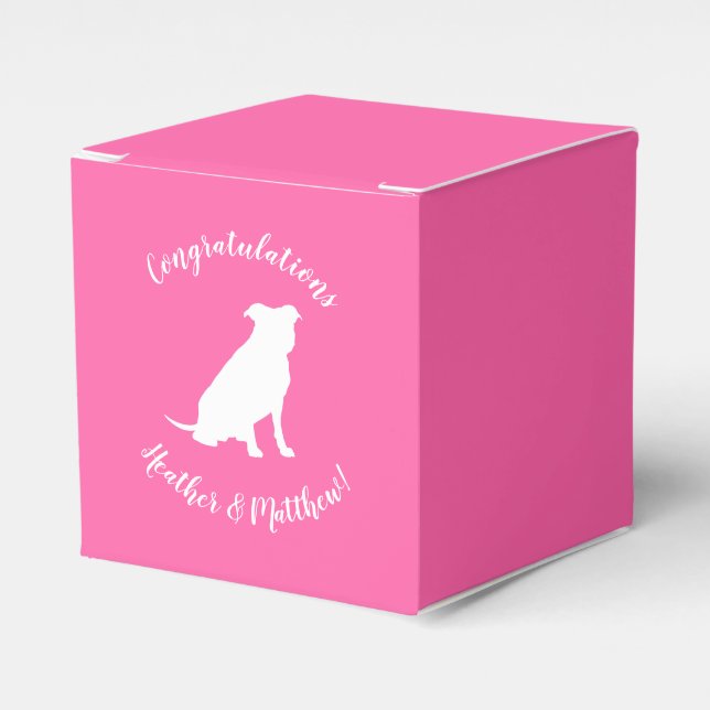 Pit Bull Dog Babydusche Pink Girl Pitbull Geschenkschachtel (Vorderseite)