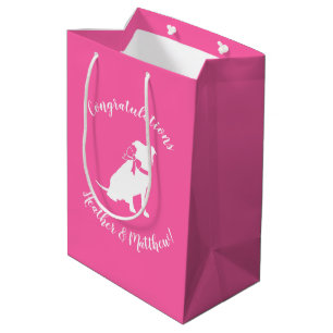 Pit Bull Dog Babydusche Pink Girl Pitbull Mittlere Geschenktüte