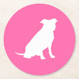 Pit Bull Dog Babydusche Pink Girl Pitbull Runder Pappuntersetzer