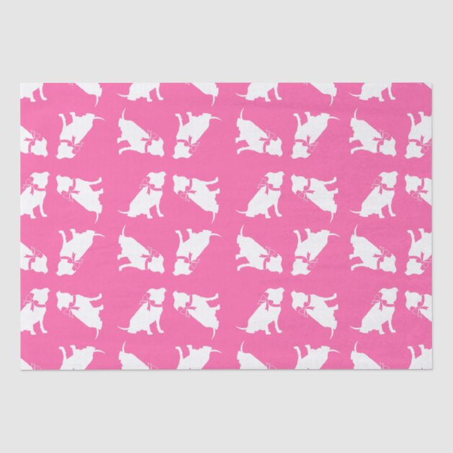 Pit Bull Dog Babydusche Pink Girl Pitbull Seidenpapier (Vorderseite)