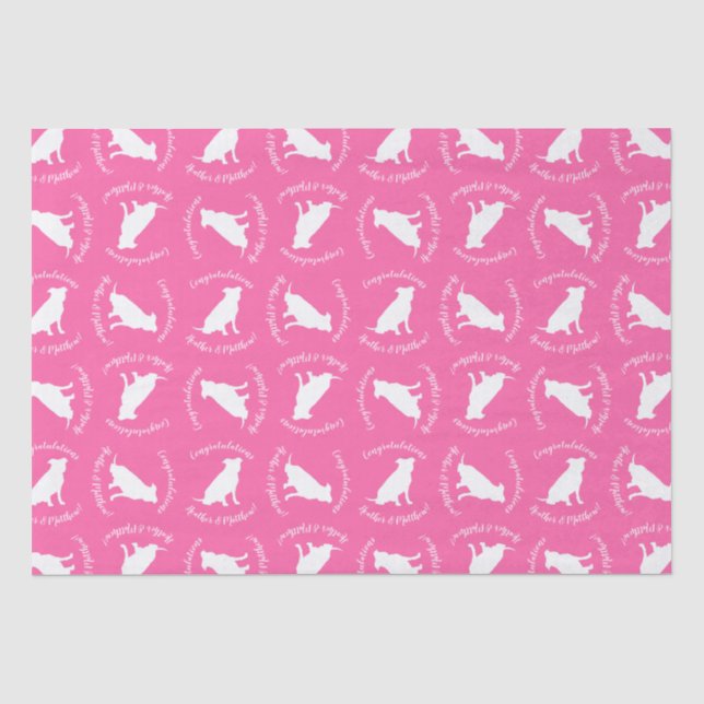 Pit Bull Dog Babydusche Pink Girl Pitbull Seidenpapier (Vorderseite)