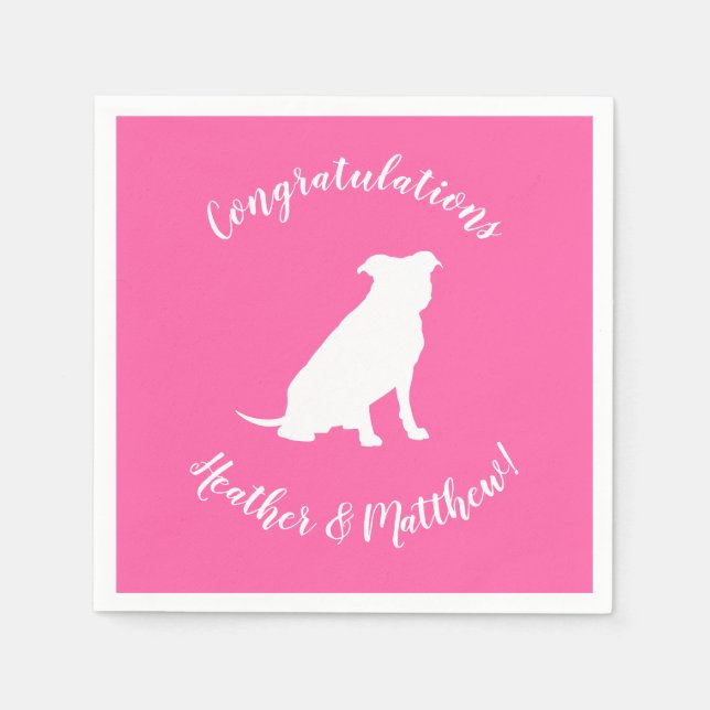 Pit Bull Dog Babydusche Pink Girl Pitbull Serviette (Vorderseite)
