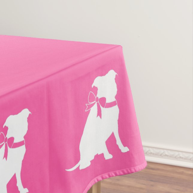 Pit Bull Dog Babydusche Pink Girl Pitbull Tischdecke (Beispiel)