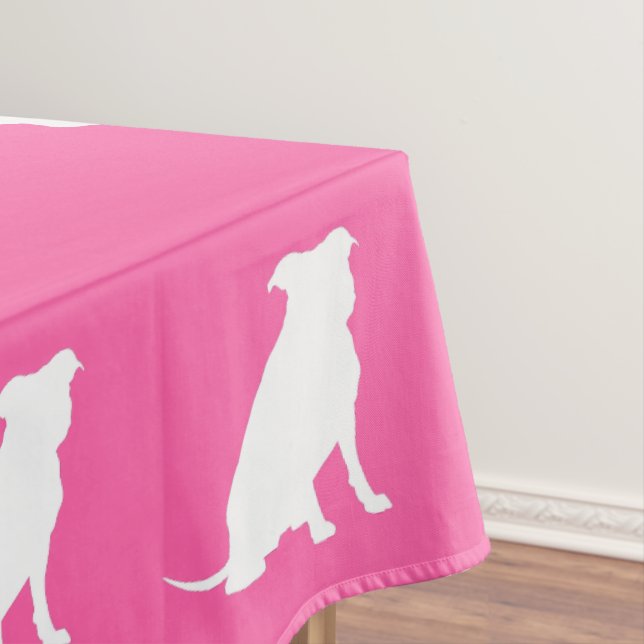 Pit Bull Dog Babydusche Pink Girl Pitbull Tischdecke (Beispiel)