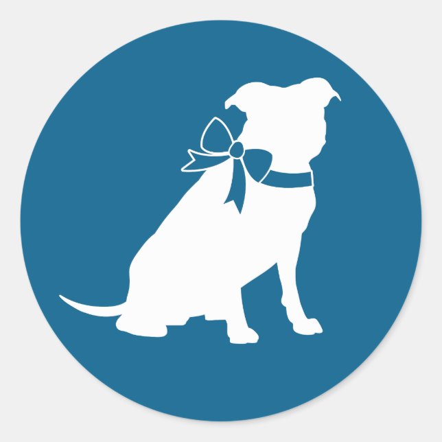 Pit Bull Dog Babydusche Runder Aufkleber (Vorderseite)