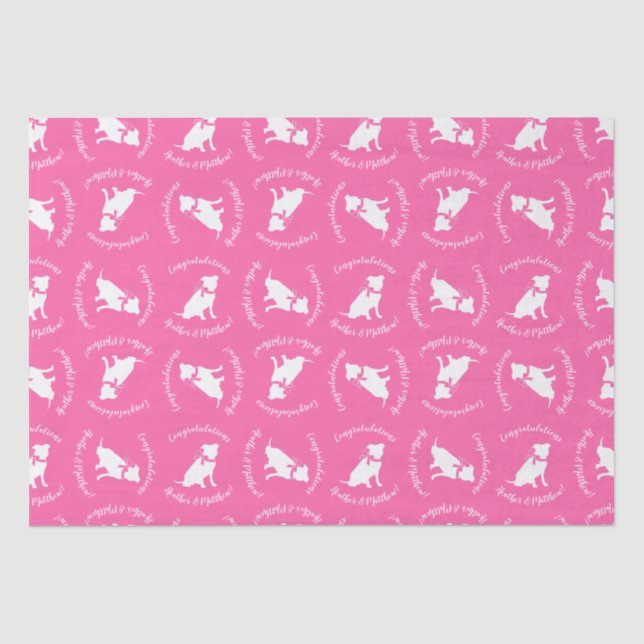 Pit Bull Dog Babydusche Welpe Seidenpapier (Vorderseite)