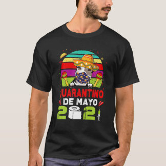 Pit Bull Dog Face Mask Quarantino Funny Cinco De m T-Shirt