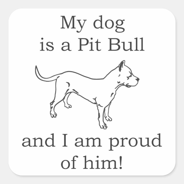 Pit bull dog Liebe Quadratischer Aufkleber (Vorderseite)