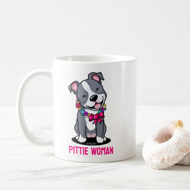 Pit Bull Dog Mama Kaffeetasse (Mit Donut)