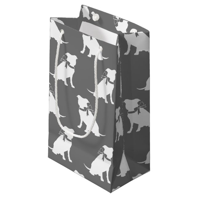 Pit Bull Dog Puppy Pitbull Kleine Geschenktasche Kleine Geschenktüte (Vorderseite Schrägansicht)