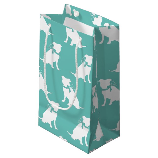 Pit Bull Dog Puppy Pitbull Kleine Geschenktasche Kleine Geschenktüte (Vorderseite Schrägansicht)