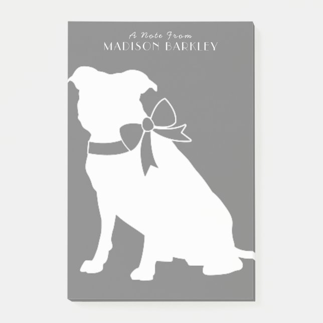 Pit Bull Dog Puppy Pitbull Nachhinweise Post-it Klebezettel (Vorderseite)