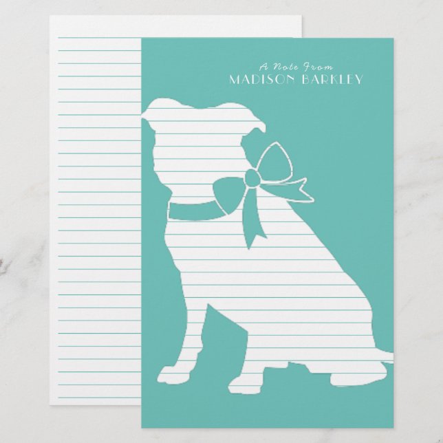 Pit Bull Dog Puppy Pitbull Stationery Briefpapier (Vorne/Hinten)