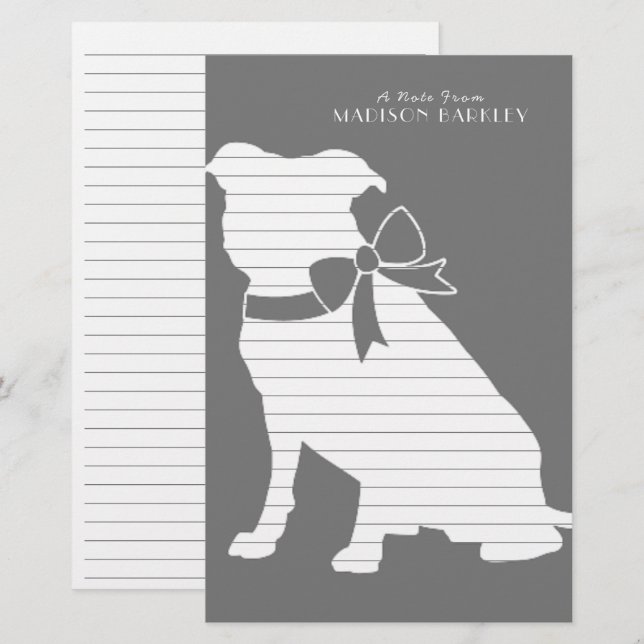 Pit Bull Dog Puppy Pitbull Stationery Briefpapier (Vorne/Hinten)