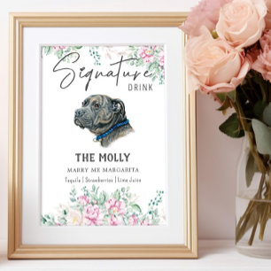 Pit Bull Dog Signature Drink Sign Poster