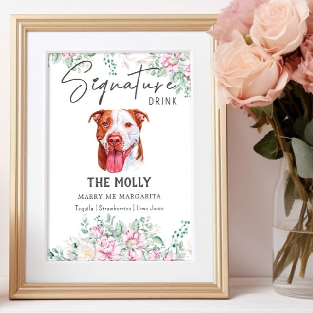 Pit Bull Dog Signature Drink Sign Poster (Von Creator hochgeladen)