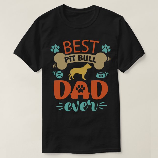 Pit Bull Dog Vater T-Shirt (Design vorne)