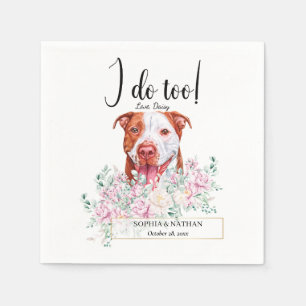 Pit Bull Dog Wedding Cocktail Napkins Serviette