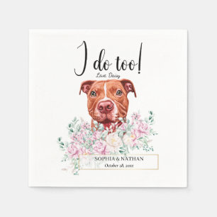 Pit Bull Dog Wedding Cocktail Napkins Serviette