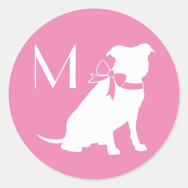Pit Bull Dog Welpe Pitbull Klassischer Rundsticker Runder Aufkleber (Vorderseite)