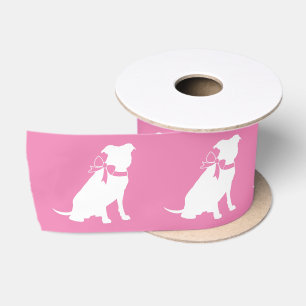 Pit Bull Dog Welpe Pitbull Satin Ribbon Satinband
