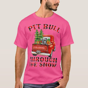 Pit Bull durch den Schneeschlittenwagen Kariert Rü T-Shirt