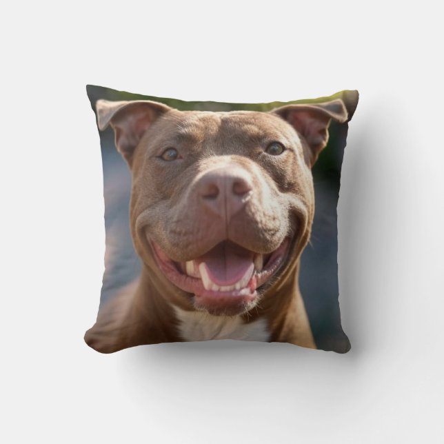 Pit Bull-Foto hinzufügen Anpassen Kissen (Vorderseite)