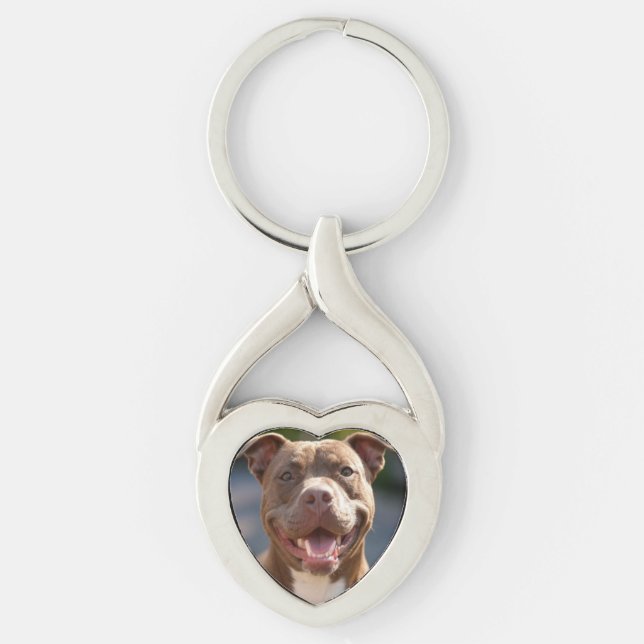Pit Bull-Foto hinzufügen Anpassen Schlüsselanhänger (Vorderseite)