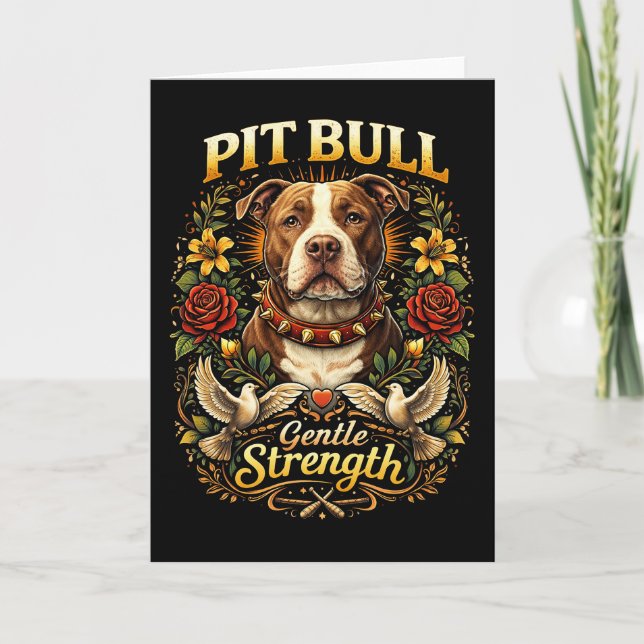 Pit Bull: Gentle Strength Feiertagskarte (Vorderseite)
