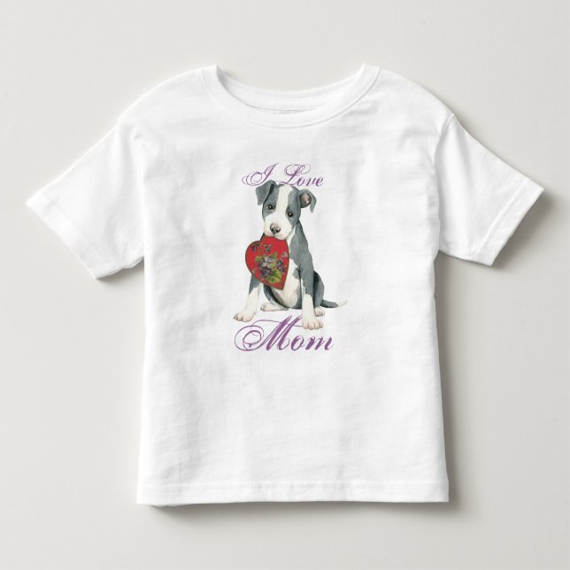 Pit Bull Heart Mama Kleinkind T-shirt (Vorderseite)
