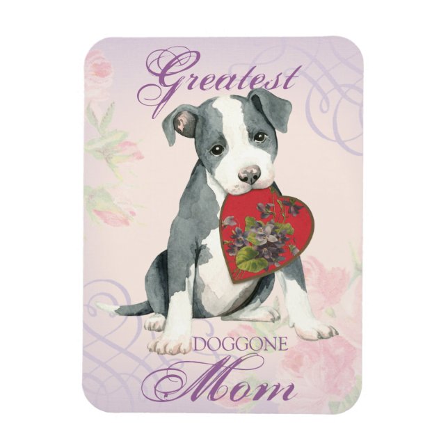 Pit Bull Heart Mama Magnet (Vertikal)