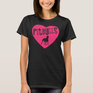 Pit Bull Heart Pitbulls Pink Transparenter Amerika T-Shirt