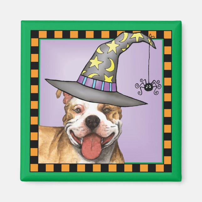 Pit Bull Hexe Magnet (Vorne)