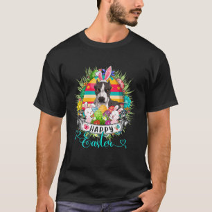 Pit Bull Hund in Ostereier Basket Bunnies Happy E T-Shirt