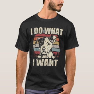 Pit Bull I Tun, was ich Gewollt Hund Vintag Retro T-Shirt