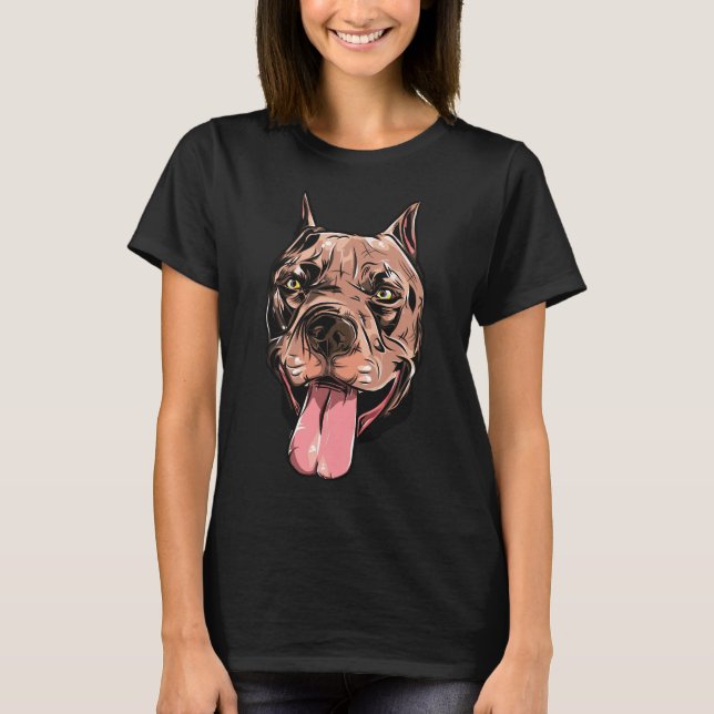 Pit Bull Illustration T-Shirt (Vorderseite)