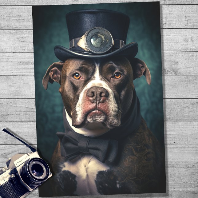 Pit Bull in Anzug und Hat 4 Decoupage Paper Seidenpapier (Von Creator hochgeladen)