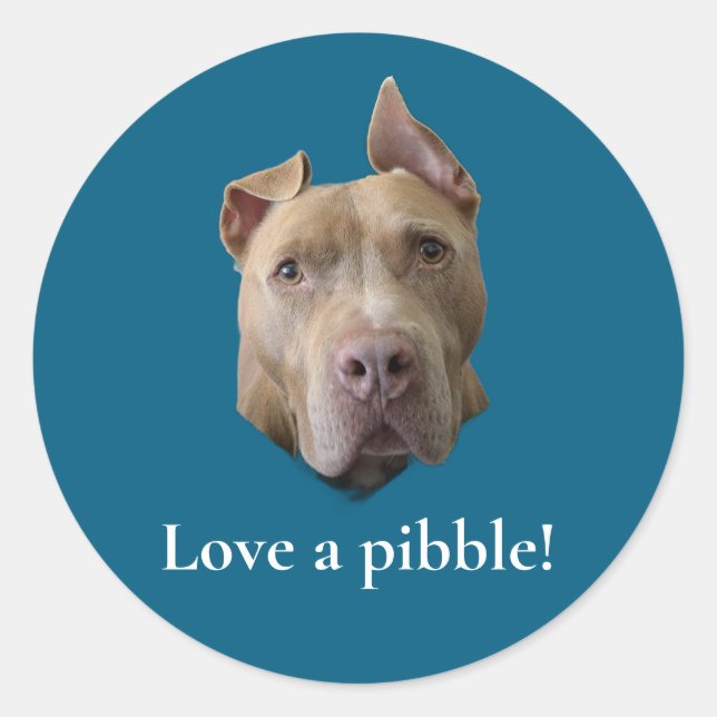 Pit Bull Liebe ein Pibble Runder Aufkleber (Vorderseite)