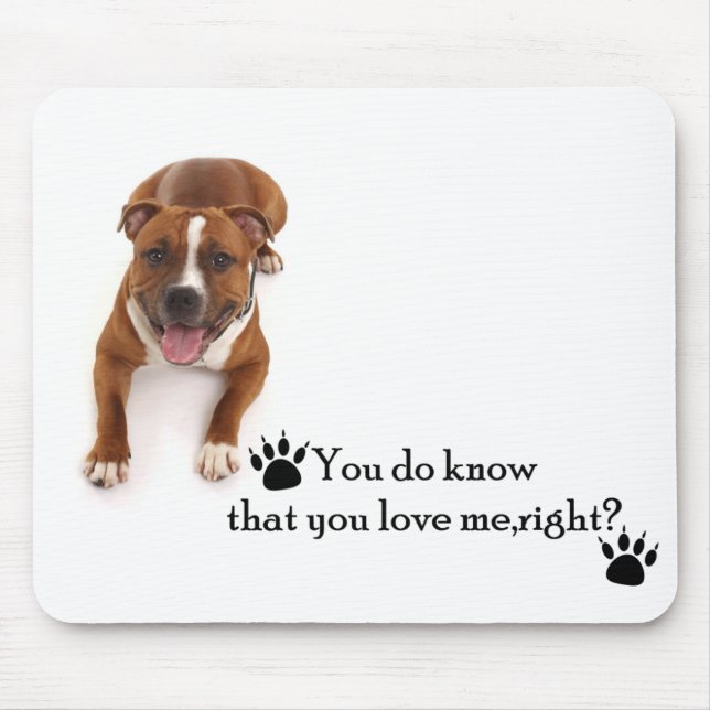 Pit Bull Liebe Mousepad (Vorne)