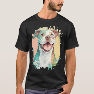 Pit Bull Mama Dog Lover Colorful Artistic Pitbull T-Shirt