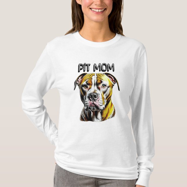 Pit Bull-Mama | Hunde Lover T-Shirt (Vorderseite)