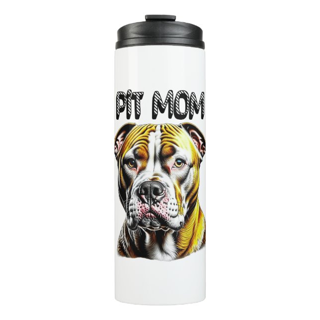 Pit Bull-Mama | Hunde Lover Thermosbecher (Vorderseite)